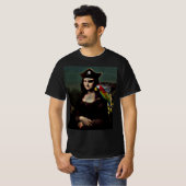 海賊アイマスクのモナリザ Tシャツ (正面フル)