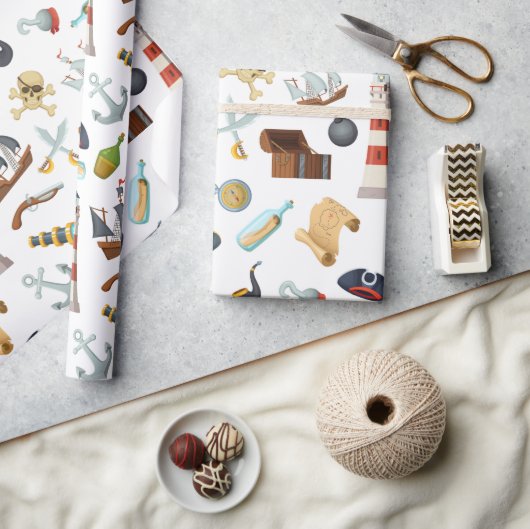 海賊アイ航海のコン ラッピングペーパー (クラフト)