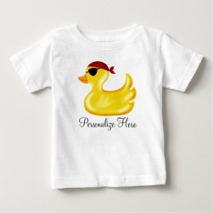 海賊アヒルの誕生日のTシャツ ベビーTシャツ