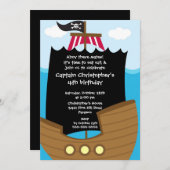 海賊アホイ·メイツ誕生日パーティーの招待ボーイ 招待状 (正面/裏面)