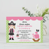 海賊アホイ·メイツ誕生日パーティー招待ガール 招待状 (スタンド正面)