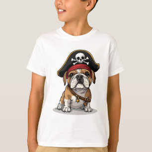 海賊イングリッシュブルドッグスカルクロスボーン Tシャツ