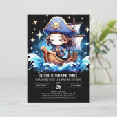 海賊エレガントお洒落誕生日 招待状 (スタンド正面)