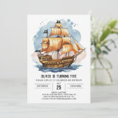 海賊エレガントマップカスタム誕生日 招待状 (スタンド正面)