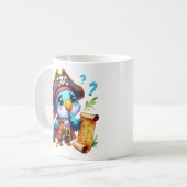 海賊オウム かわいい冒険アート コーヒーマグカップ (正面左)