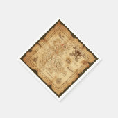 海賊オールドヴィンテージ宝石地図バースデーパーティー スタンダードカクテルナプキン (角)