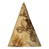 海賊オールドヴィンテージ宝石地図バースデーパーティー パーティーハット (右)