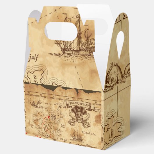海賊オールドヴィンテージ宝石地図バースデーパーティー フェイバーボックス (オープン)