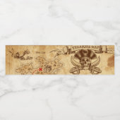 海賊オールドヴィンテージ宝石地図バースデーパーティー ペットボトルラベル (シングルラベル)