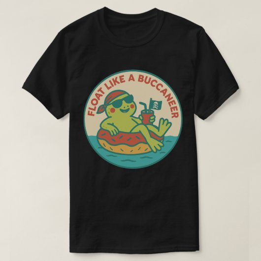 海賊カエルが浮かぶ Tシャツ (デザイン正面)
