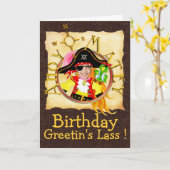 海賊カスタムな写真のバースデー・カード カード (黄色い花)