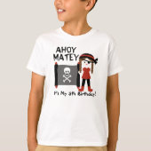 海賊カスタムのTシャツのようなブルネットの女の子のパーティー Tシャツ (正面)