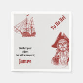 海賊カスタムをテーマにした誕生日パーティー スタンダードカクテルナプキン (正面)