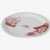 海賊カスタムをテーマにした誕生日パーティー ペーパープレート (アングル)