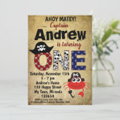 海賊カニ誕生日招待状 招待状 (スタンド正面)