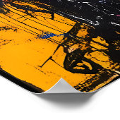 海賊カラフルスカルポートレートグラはっきりしたフィティグリッド ポスター (角)