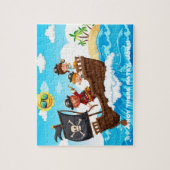 海賊カリブの、海賊船、宝島。 ジグソーパズル (縦)