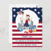 海賊ガールの宝地図で楽しい誕生日パーティー ポストカード (正面/裏面)