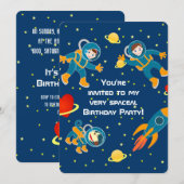 海賊ガールの宝地図で楽しい誕生日パーティー 招待状 (正面/裏面)