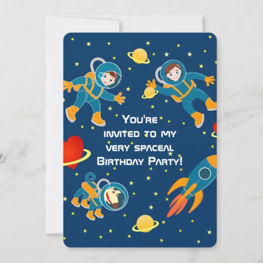 海賊ガールの宝地図で楽しい誕生日パーティー 招待状 (正面)