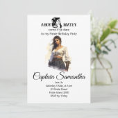 海賊ガールテーマの招待状 招待状 (スタンド正面)