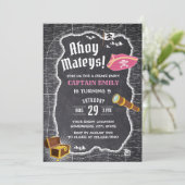 海賊ガールバースデーパーティーシャルボードマップ 招待状 (スタンド正面)