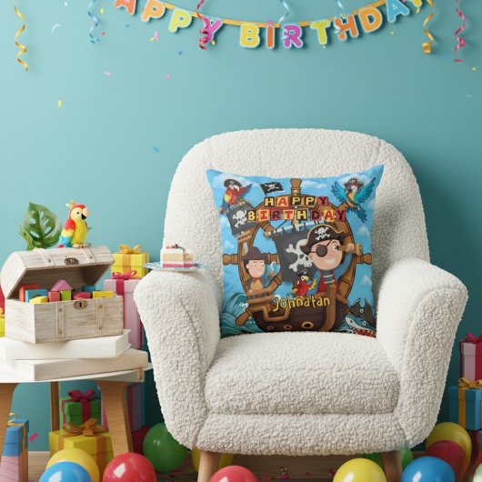 海賊キッズの誕生日パーティーギフト クッション