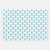 海賊キッズパーティークロスボーンカラフルモダンおもしろい ラッピングペーパーシート (正面3)