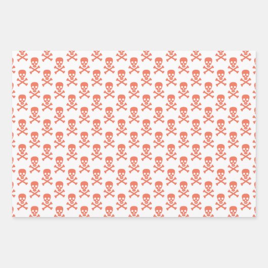 海賊キッズパーティークロスボーンカラフルモダンおもしろい ラッピングペーパーシート (正面2)