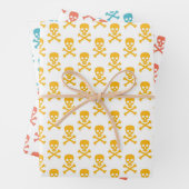 海賊キッズパーティークロスボーンカラフルモダンおもしろい ラッピングペーパーシート (インサイチュ)