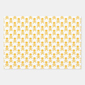 海賊キッズパーティークロスボーンカラフルモダンおもしろい ラッピングペーパーシート (正面)