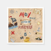 海賊キッズ海賊パーティー誕生日 スタンダードカクテルナプキン (正面)