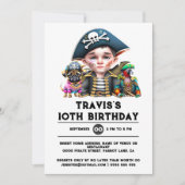 海賊キャプテンおもしろいアニマルスカルの十字骨 招待状 (正面)