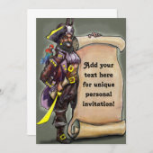 海賊キャプテンとカスタム招待状 招待状 (正面/裏面)