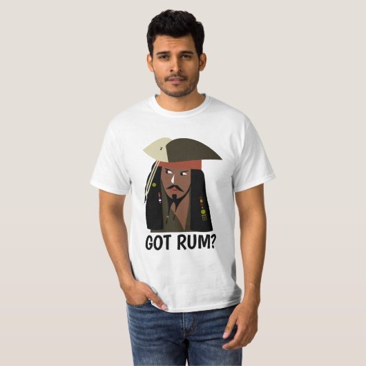 海賊キャプテンのパパ得・ラム？Tシャツ Tシャツ (正面フル)