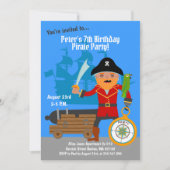 海賊キャプテンアドベンチャーバースデーパーティー 招待状 (正面)