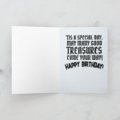 海賊キャプテン猫誕生日グリーティングカード カード (内部)