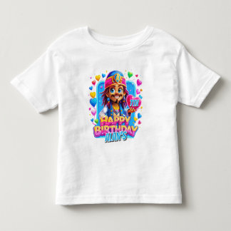 海賊キャプテン誕生日キッズギフトイラストレーション トドラーTシャツ