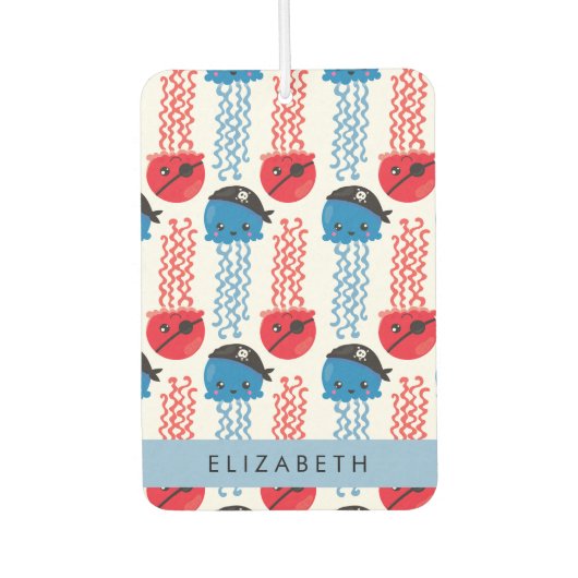 海賊クラゲクラゲ模様お名前 カーエアーフレッシュナー (正面)