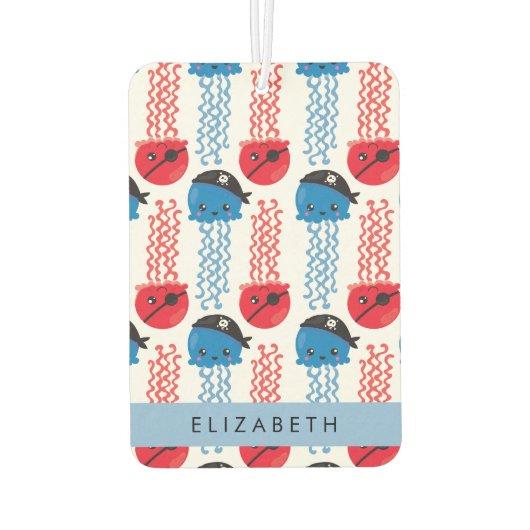 海賊クラゲクラゲ模様お名前 カーエアーフレッシュナー (裏面)