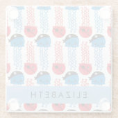 海賊クラゲクラゲ模様お名前 ガラスコースター (裏面)