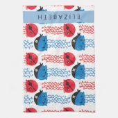 海賊クラゲクラゲ模様お名前 キッチンタオル (縦)