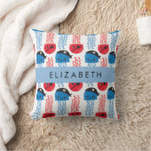 海賊クラゲクラゲ模様お名前 クッション (ブランケット)