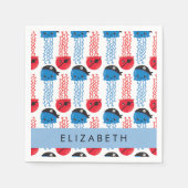 海賊クラゲクラゲ模様お名前 スタンダードカクテルナプキン (正面)