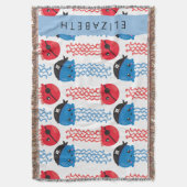 海賊クラゲクラゲ模様お名前 スローブランケット (正面縦)