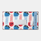 海賊クラゲクラゲ模様お名前 デスクマット (キーボード&マウス)