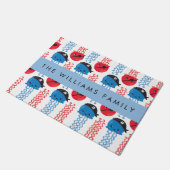 海賊クラゲクラゲ模様お名前 ドアマット (アングル)