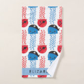 海賊クラゲクラゲ模様お名前 バスタオルセット (ハンドタオル)