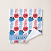 海賊クラゲクラゲ模様お名前 バスタオルセット (ウォッシュタオル)