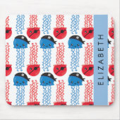 海賊クラゲクラゲ模様お名前 マウスパッド (正面)